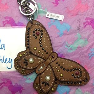 Coach Western Rivets Butterfly Keychain